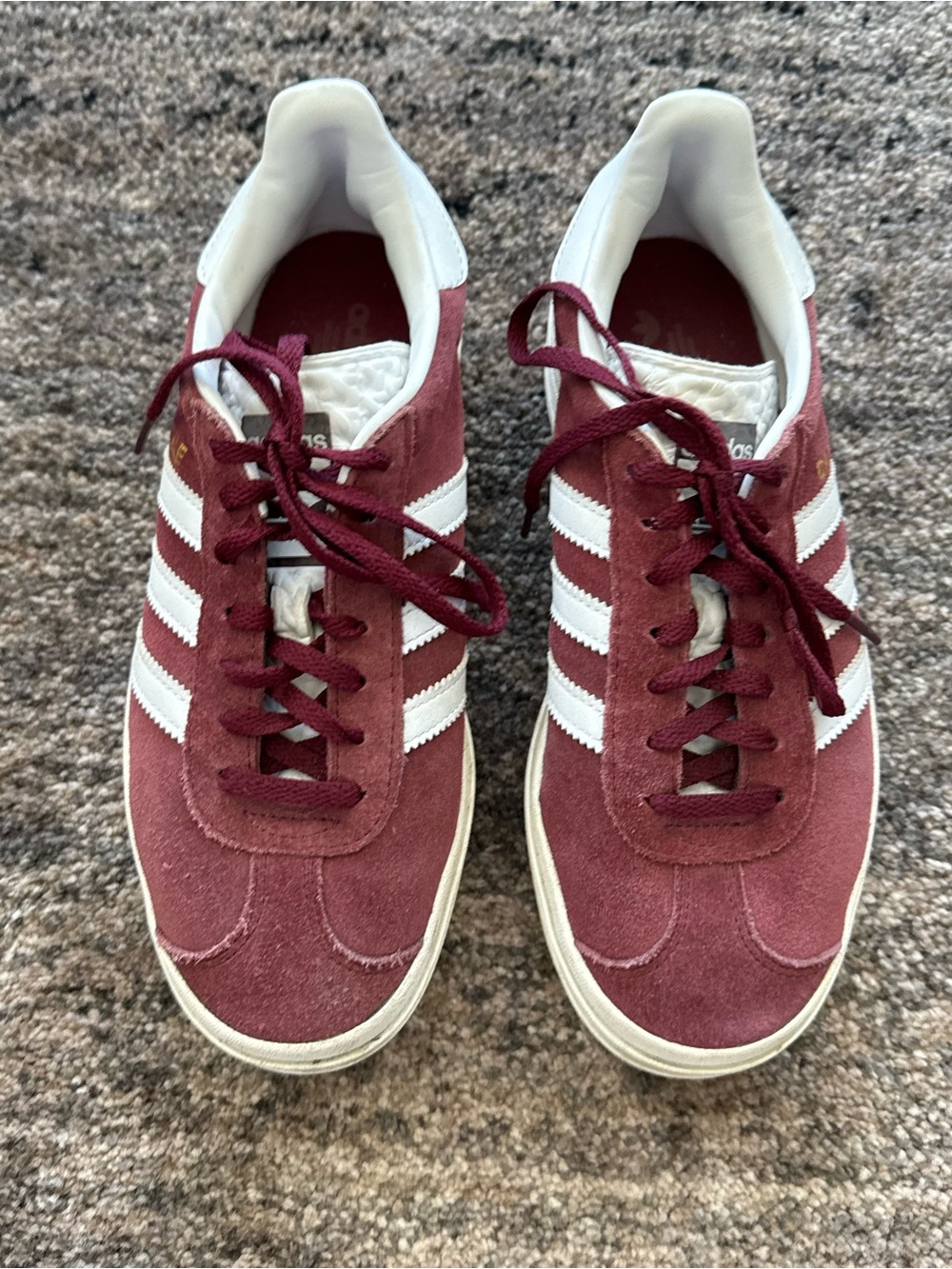 adidas Originals Gazelle Bold trainers in shadow red and cloud white - Picture 5 of 12